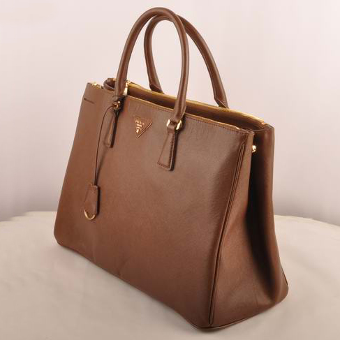 Prada Maxi Saffiano Leather Tote Bag Brown