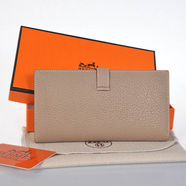 Hermes 2 flod original leather wallet in Light grey