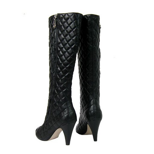 Chanel Grilled Leather High-Boots Black