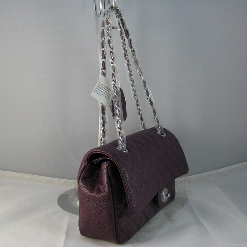 Chanel purple color with Silver chain