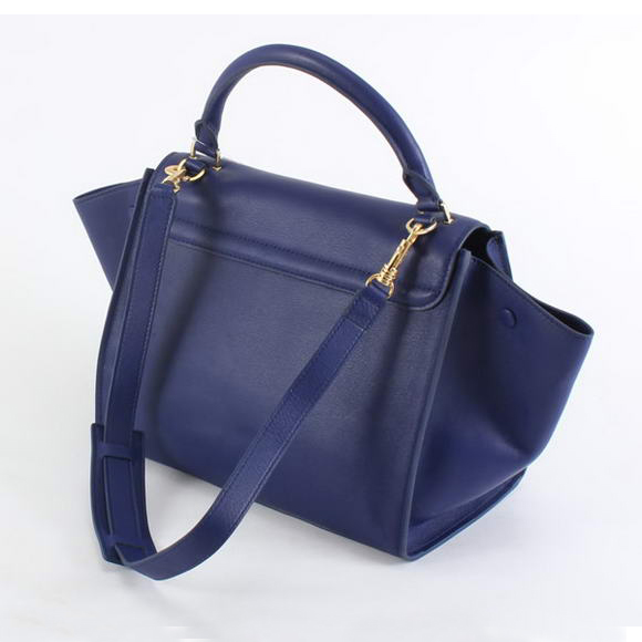 Celine Trapeze Bags in Oxhide Blue