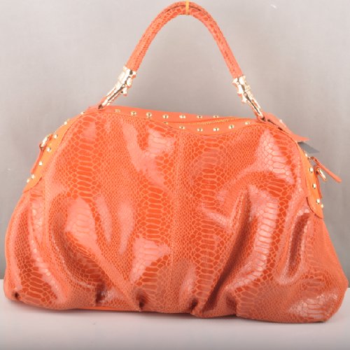 Miu Miu Snake Veins Tote Bags 90299 Orange