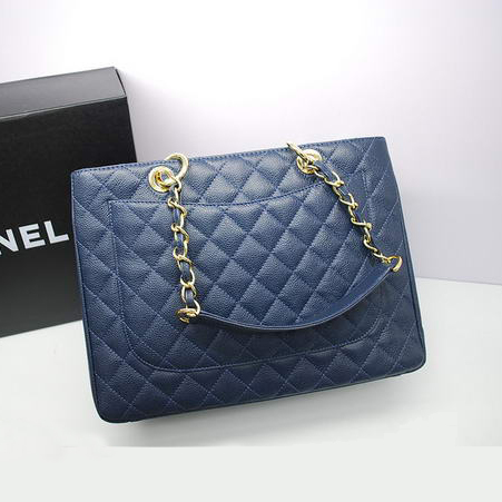 Chanel GST Caviar Leather Coco Bag A36092 Dark Blue