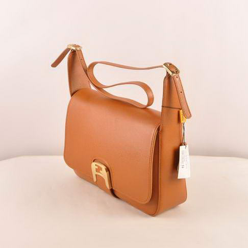 Fendi Chameleon Classic Saffiiano Leather Medium Shoulder Bag 2539 Tan