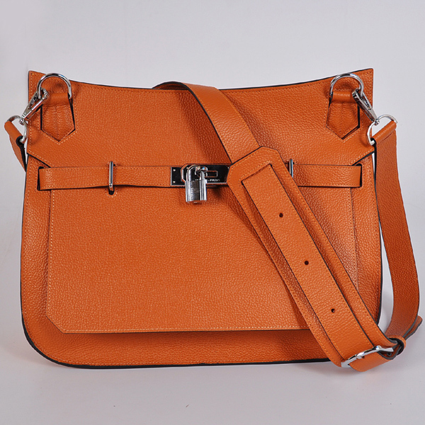 Hermes Jypsiere Bag 34cm togo leather in Orange with Silver hardware