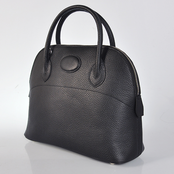 Hermes Bolide Togo Leather Tote Bag in Black with Silver hardware