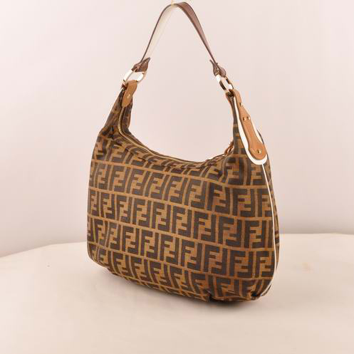 Fendi Classic FF Fabric Hobo Bag F7362 Brown