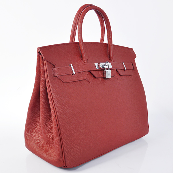 Hermes Birkin 35CM Bordeaux clemence leather(Silver)