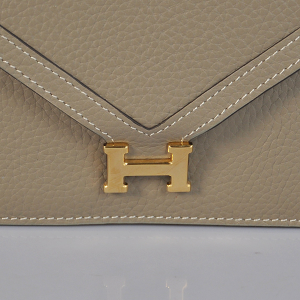 Hermes Liddy Bag clemence leather in Dark Grey with Gold hardware