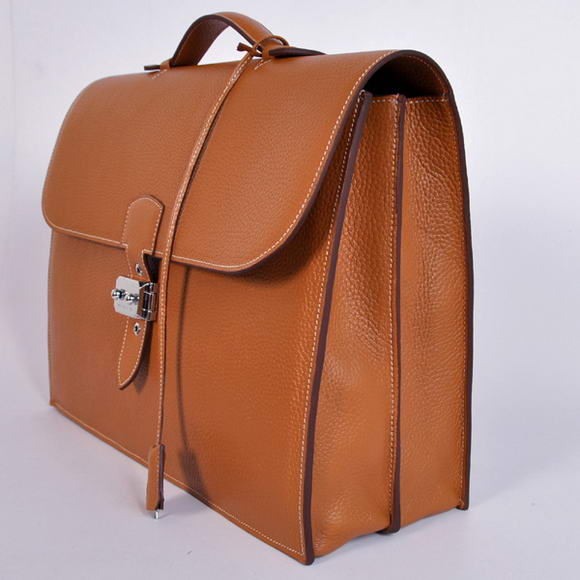 Hermes Sac Depeche 38cm Briefcase Clemence Camel