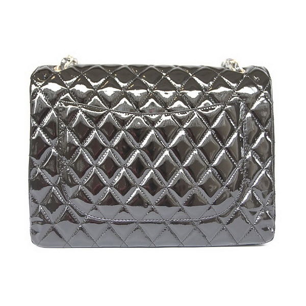 Chanel Flap Bag Quilted Black Patent with Gold Chain 1116