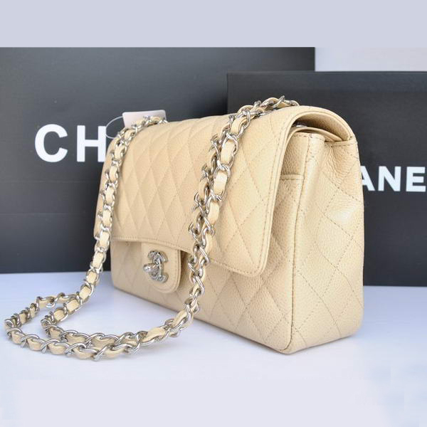 Chanel A1112 Flap Bag Original Caviar Leather Apricot