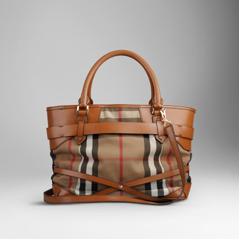 MEDIUM BRIDLE HOUSE CHECK TOTE