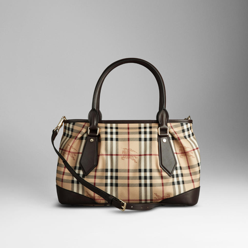 LARGE HAYMARKET CHECK TOTE