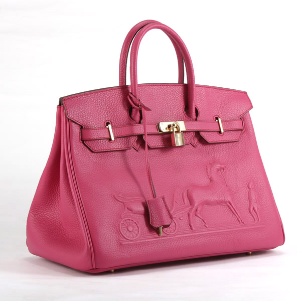 Hermes Birkin 35CM with Embossed logo Handbag Peachblow 6089