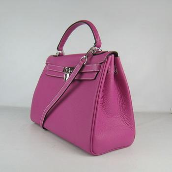 Hermes Kelly Handbags 32CM light Purple(silver)