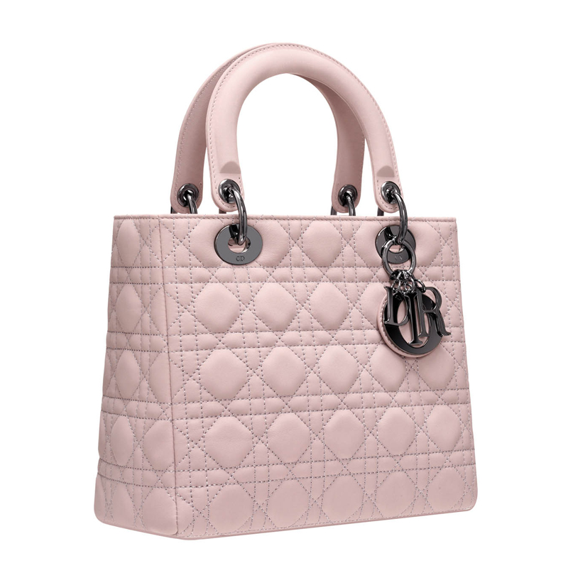 Matt foulard-coloured leather Lady Dior bag