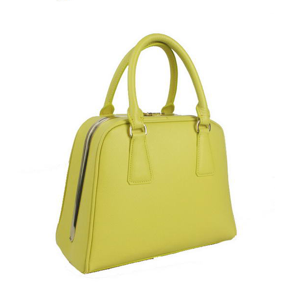 Prada Saffiano Leather Small Tote Bag BL0809 Lemon