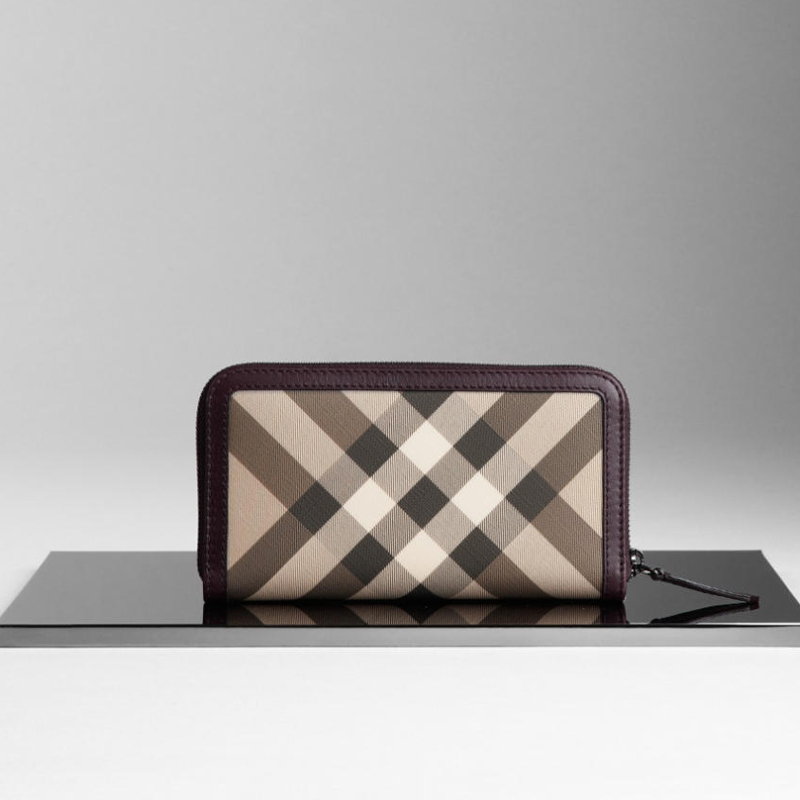 SMOKED CHECK ZIPAROUND WALLET