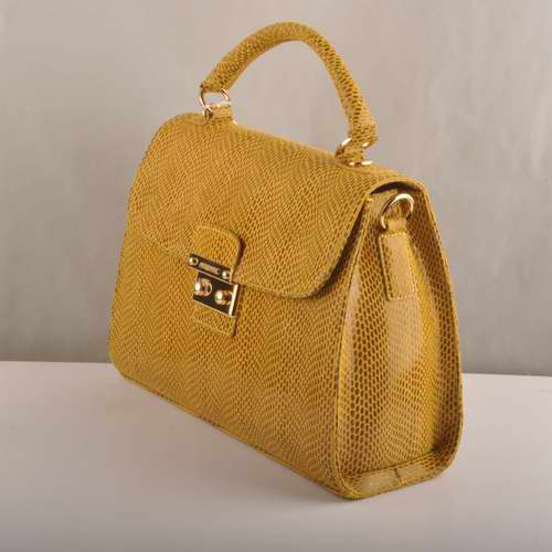 Miu Miu Tote Handbags Snake Veins 7430 Yellow