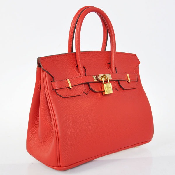 Hermes Birkin 25CM clemence leather in Flame with Gold hardware