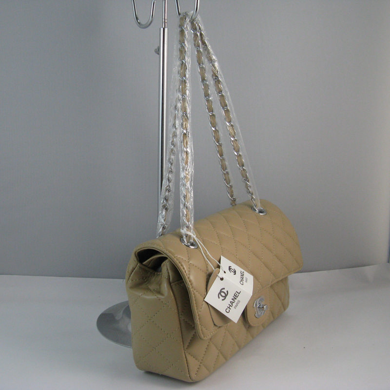 Chanel beige color with Silver chain