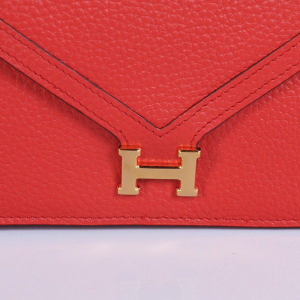 Hermes Liddy Bag clemence leather in Flame with Gold hardware