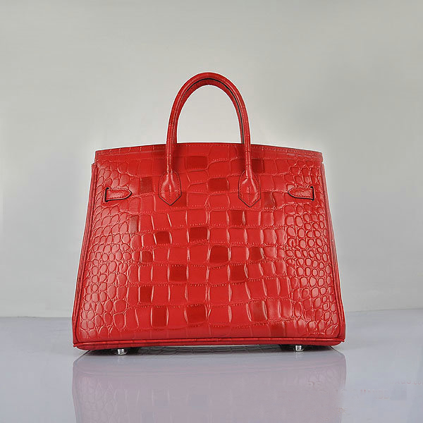 Hermes Birkin 35CM Tote Bag Croco Leather H6089 Red