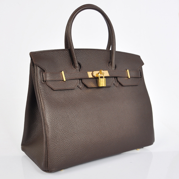 Hermes Birkin 35CM clemence leather in Dark Brown with Gold hardware