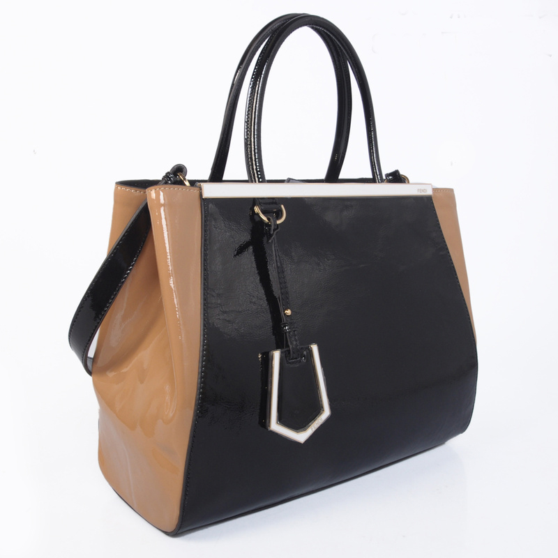 Fendi '2Jours Block' patent leather mixed colors handbags