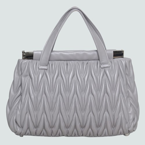 Miu Miu Tote Matelasse Nappa Leather Handbags 90282 Grey Purple