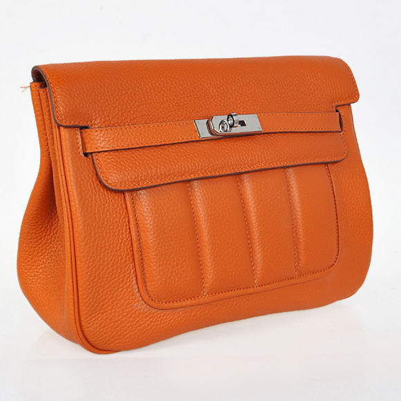 2012 New Hermes Bags Clemence Leather Orange