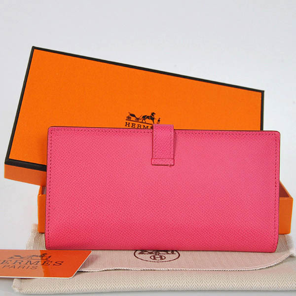 Hermes 2 flod original leather wallet in Peach