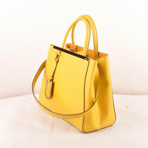 Fendi Fall Winter 2012 2Jours Saffiiano Leather Tote Bag 8BH250S Yellow