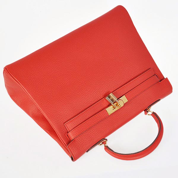 Hermes kelly 35CM clemence leather in Flame with Gold hardware