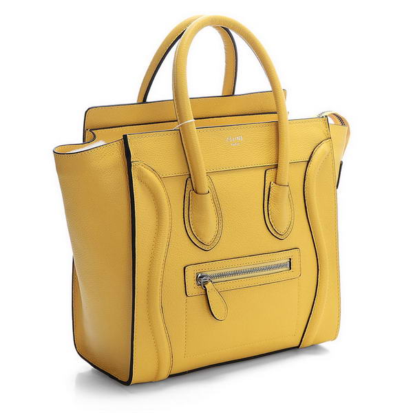 Celine Luggage Micro Boston Bag Fluorescence Original Leather Yellow