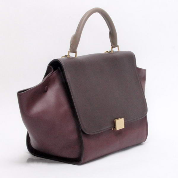 Celine Trapeze Bags Original Leather 64430 Bordeaux Khaki