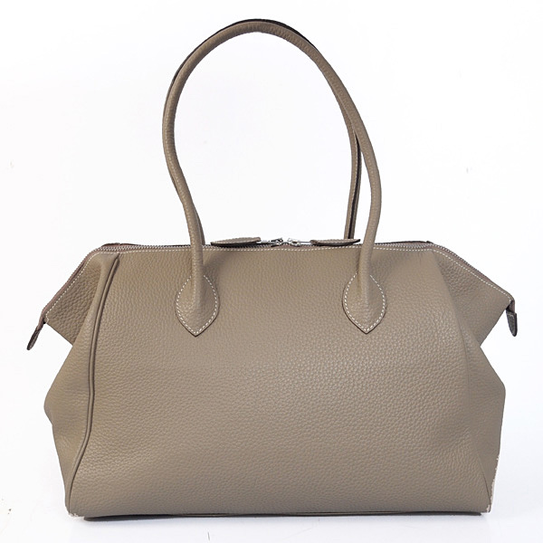 Hermes 37cm paris bombay clemence leather in Dark Grey