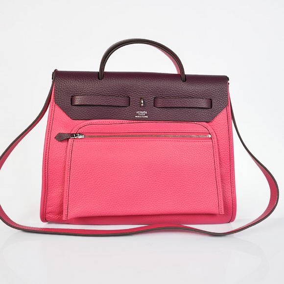 2012 New Hermes HerBag 31CM Togo leather Bag 9051 Peach