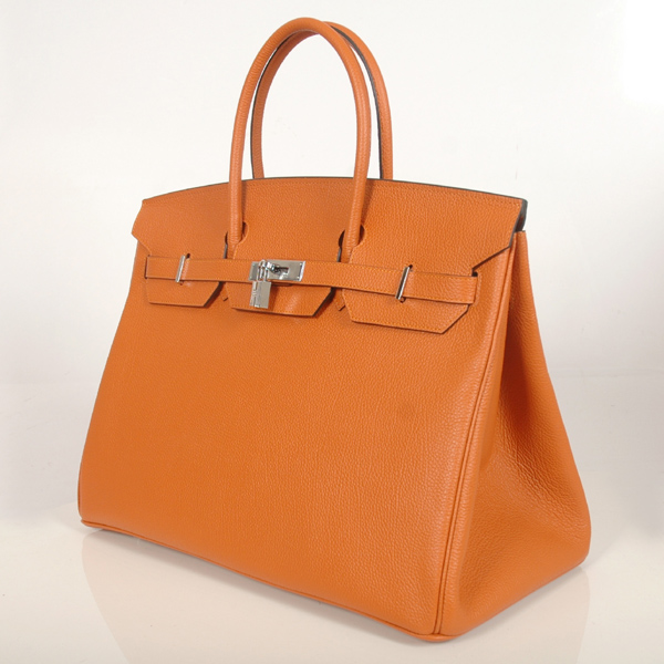 Hermes Birkin togo leather 40CM togo in Orange with Silver hardware