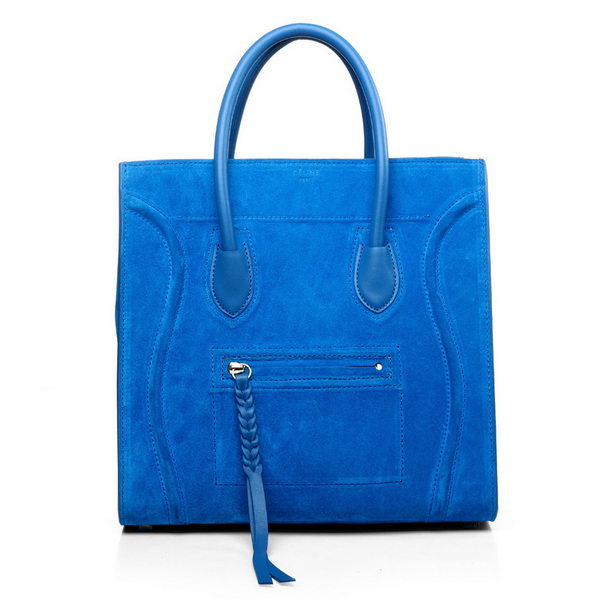 Celine Luggage Phantom Original Suede Leather Bags Blue