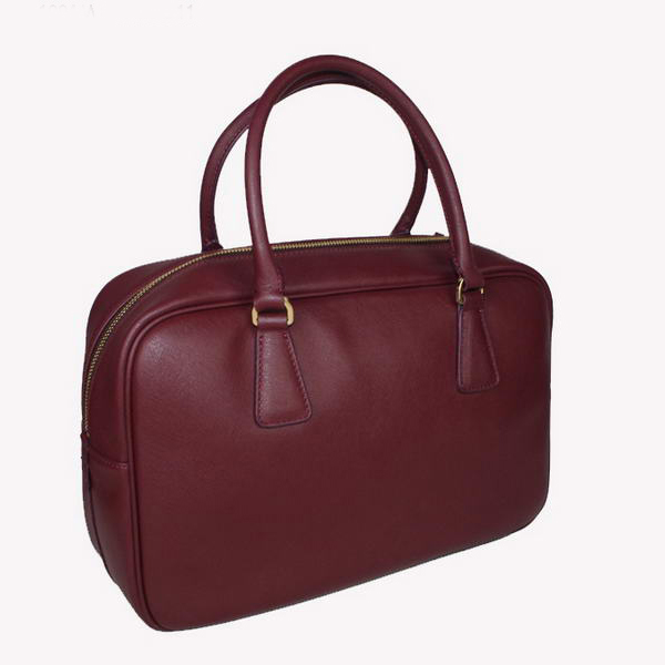 Prada Saffiano Leather Tote Bag BL1094 Bordeaux