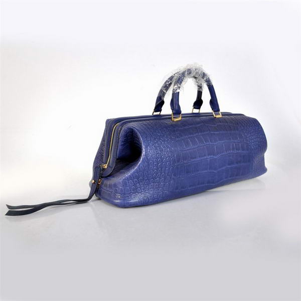 2012 New Celine Original Crocodile Leather Tote Bag 348 Blue