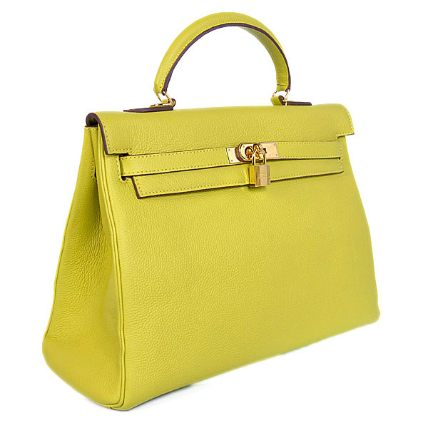 Hermes kelly 35CM Lemon yellow togo leather(Gold)