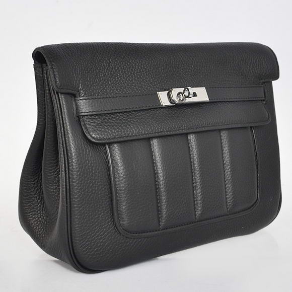 2012 New Hermes Bags Clemence Leather Black