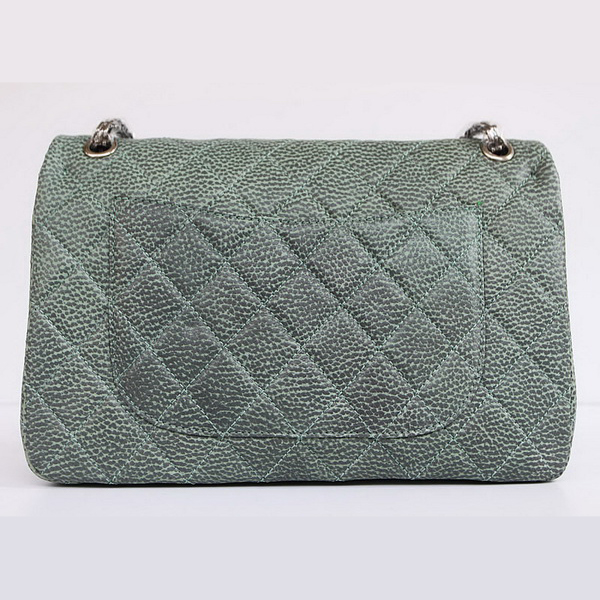 Chanel Flap Bag Quilted Ancient-Green Leather with Silver Chain 48102