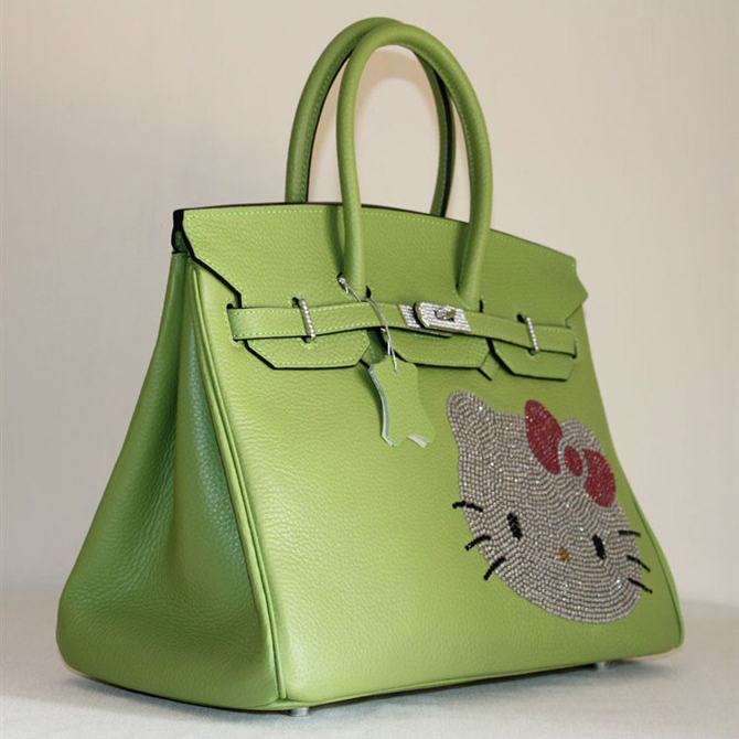 Hermes Birkin Hello Kitty 35CM Togo Leather Bag Green HK0001