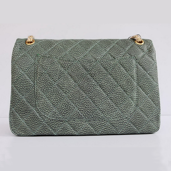 Chanel Flap Bag Quilted Ancient-Green Leather with Gold Chain