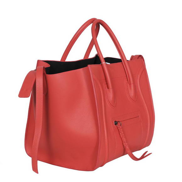 New Color Celine Luggage Phantom Square Bags Original Leather Light Red