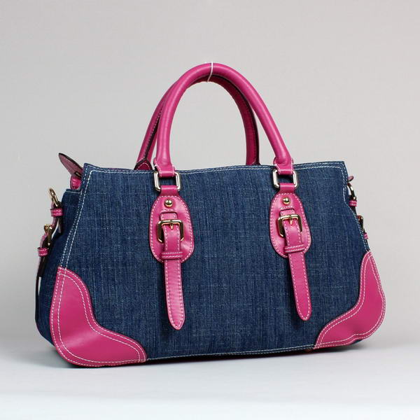 Fashion Prada Denim with Saffiano Tote Bags BN1786 Peach